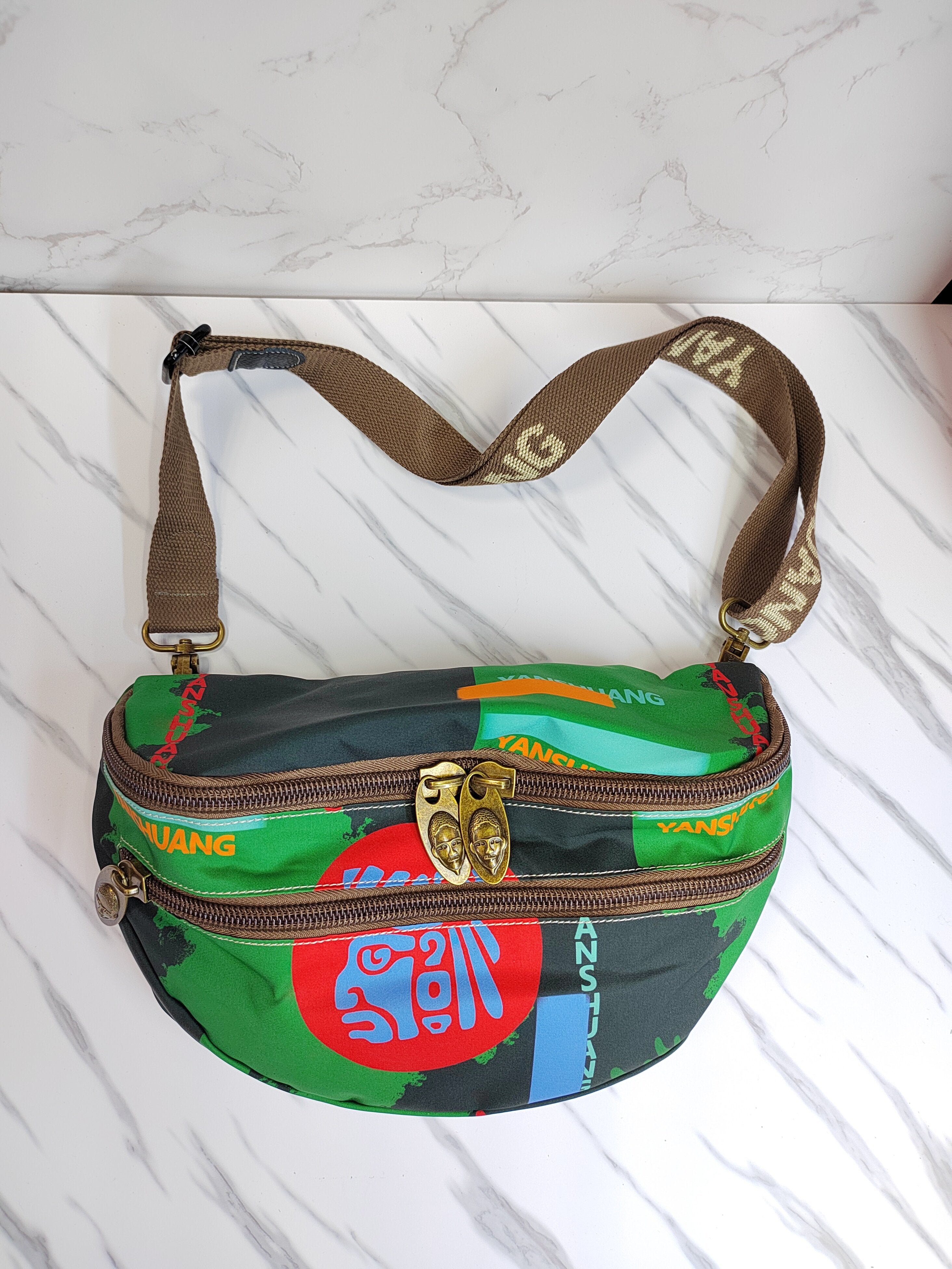 Original Fabric Bag, Chinese Trendy Fashion Casual Crossbody Chest Bag Waist Bag Dumpling Bag Women's Ultra-Light Bag