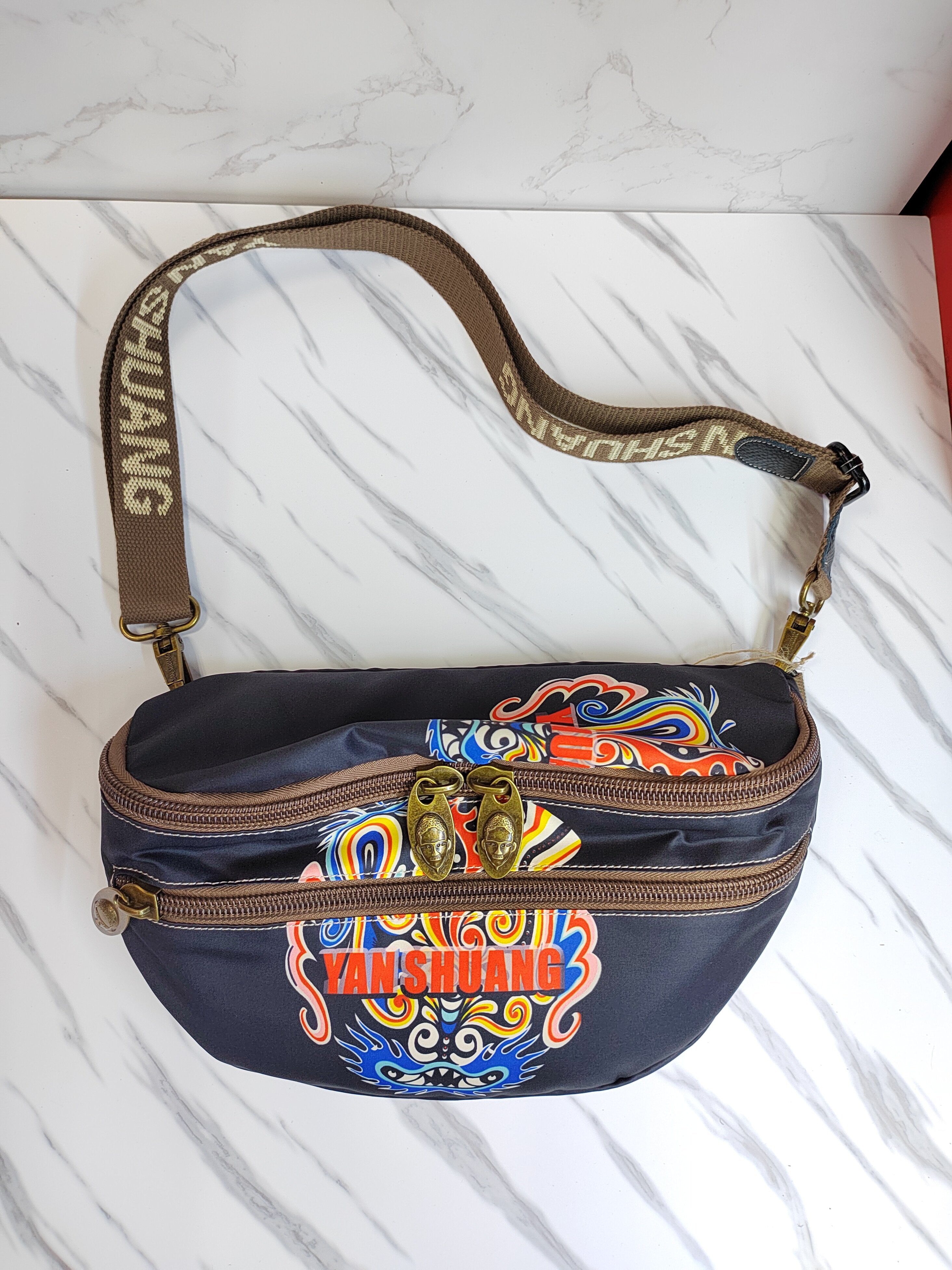 Original Fabric Bag, Chinese Trendy Fashion Casual Crossbody Chest Bag Waist Bag Dumpling Bag Women's Ultra-Light Bag