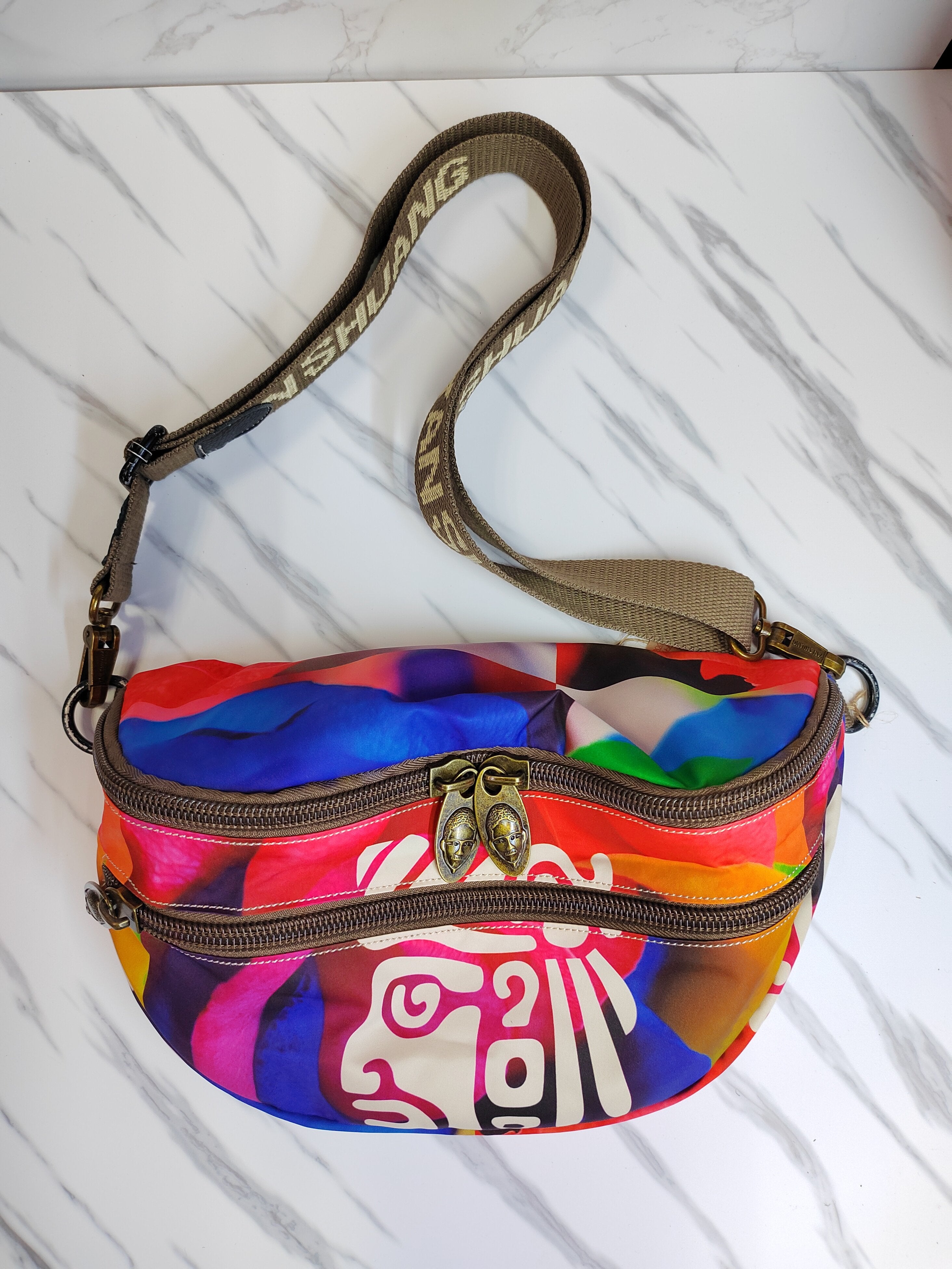 Original Fabric Bag, Chinese Trendy Fashion Casual Crossbody Chest Bag Waist Bag Dumpling Bag Women's Ultra-Light Bag
