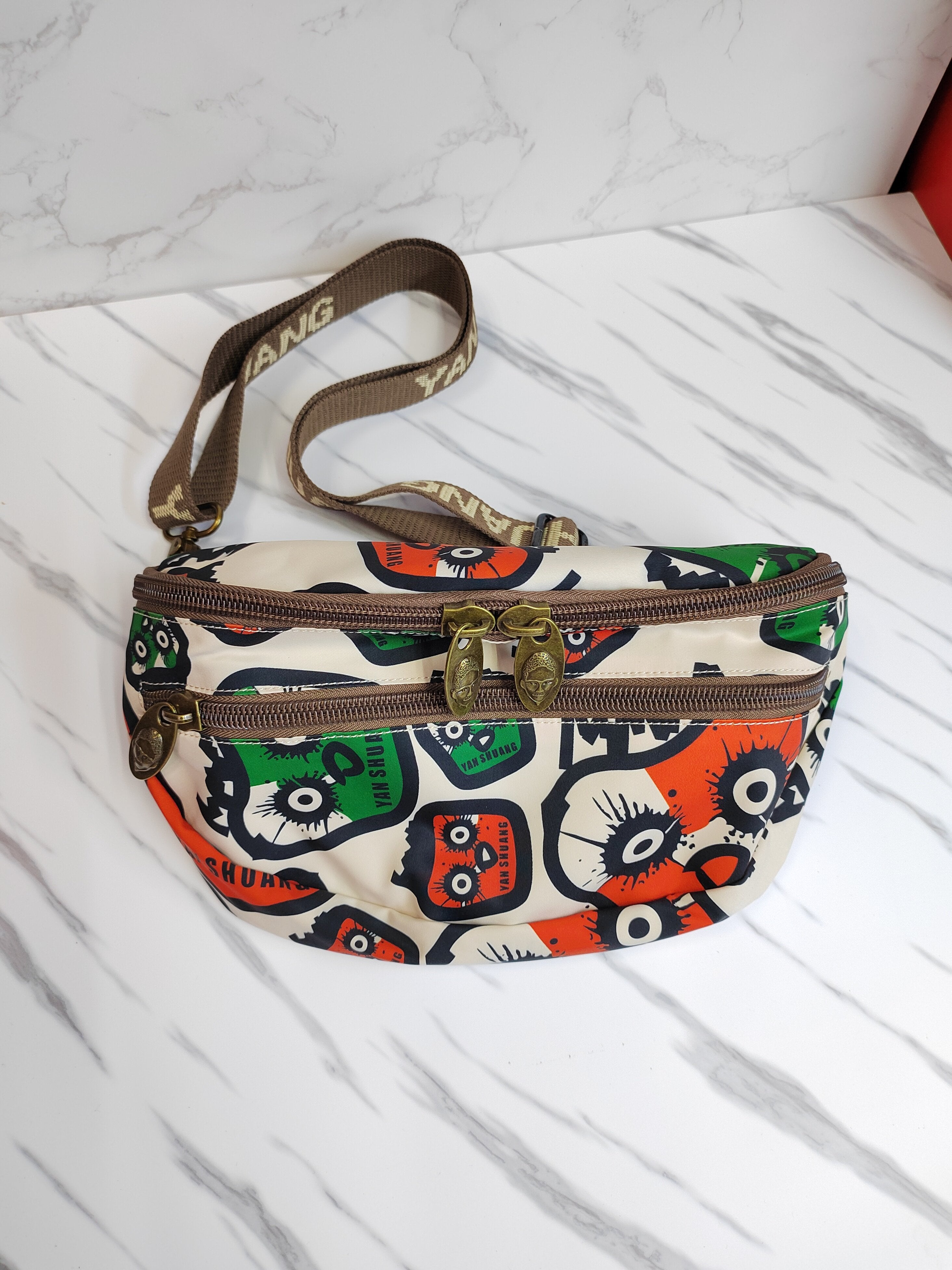 Original Fabric Bag, Chinese Trendy Fashion Casual Crossbody Chest Bag Waist Bag Dumpling Bag Women's Ultra-Light Bag