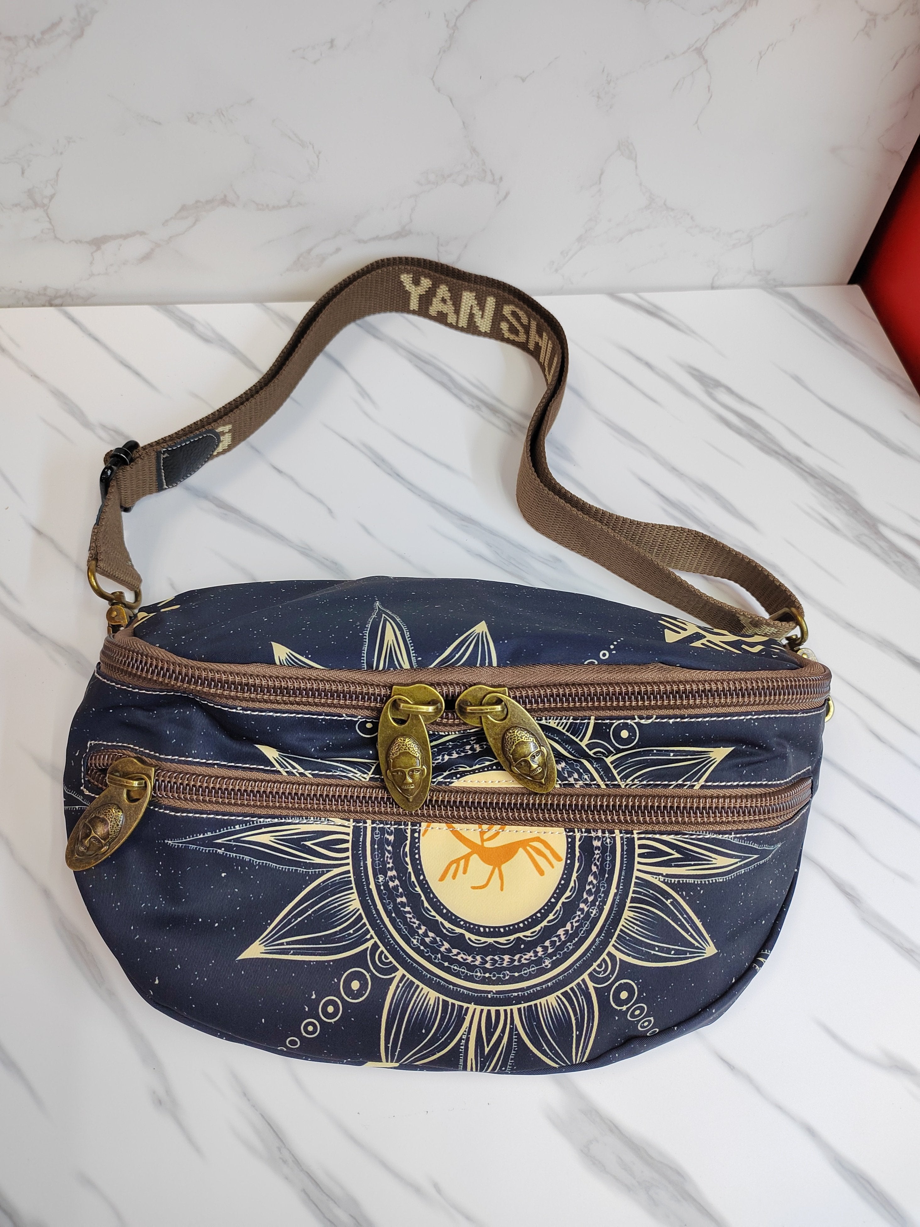 Original Fabric Bag, Chinese Trendy Fashion Casual Crossbody Chest Bag Waist Bag Dumpling Bag Women's Ultra-Light Bag