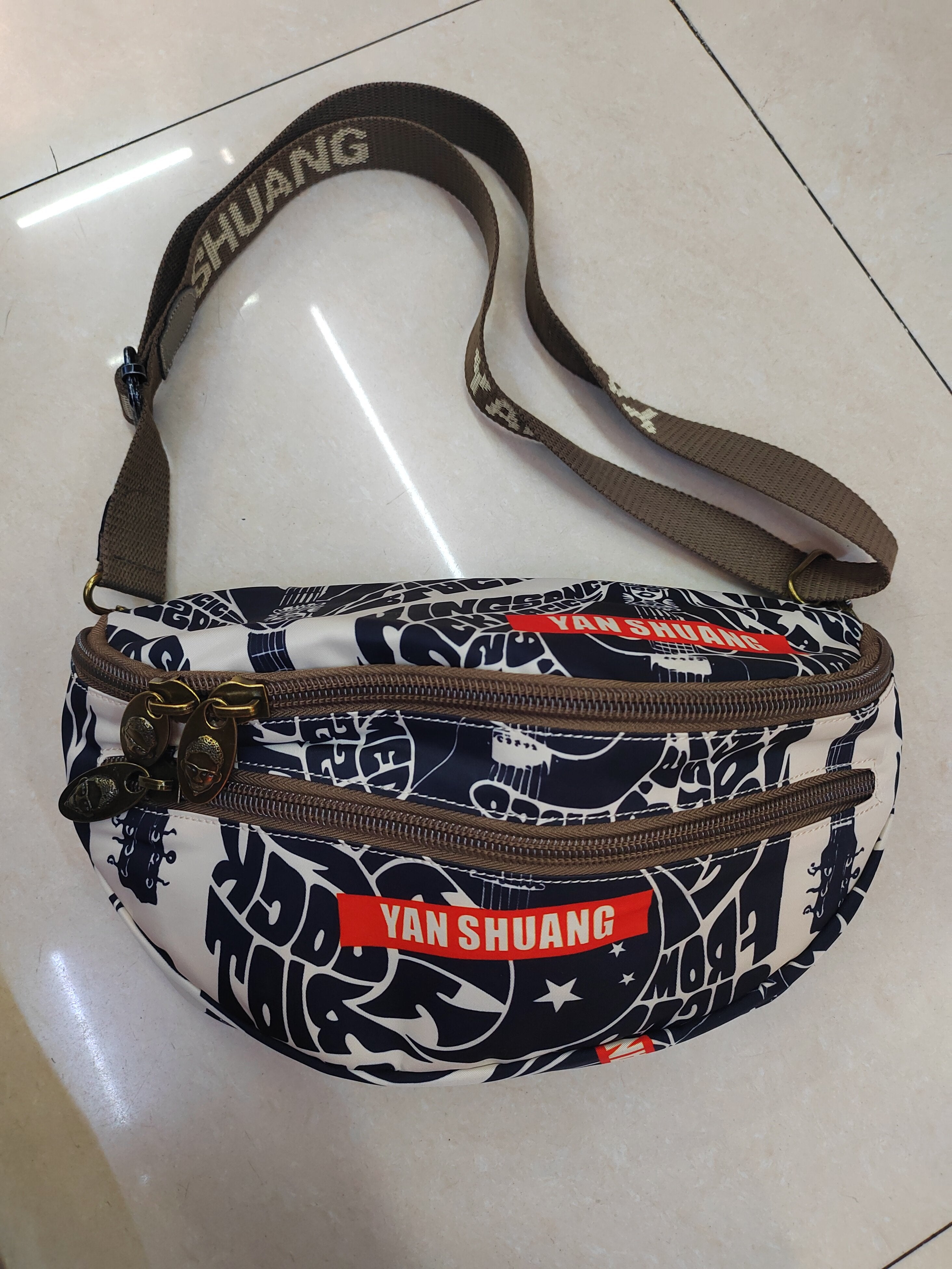 Original Fabric Bag, Chinese Trendy Fashion Casual Crossbody Chest Bag Waist Bag Dumpling Bag Women's Ultra-Light Bag