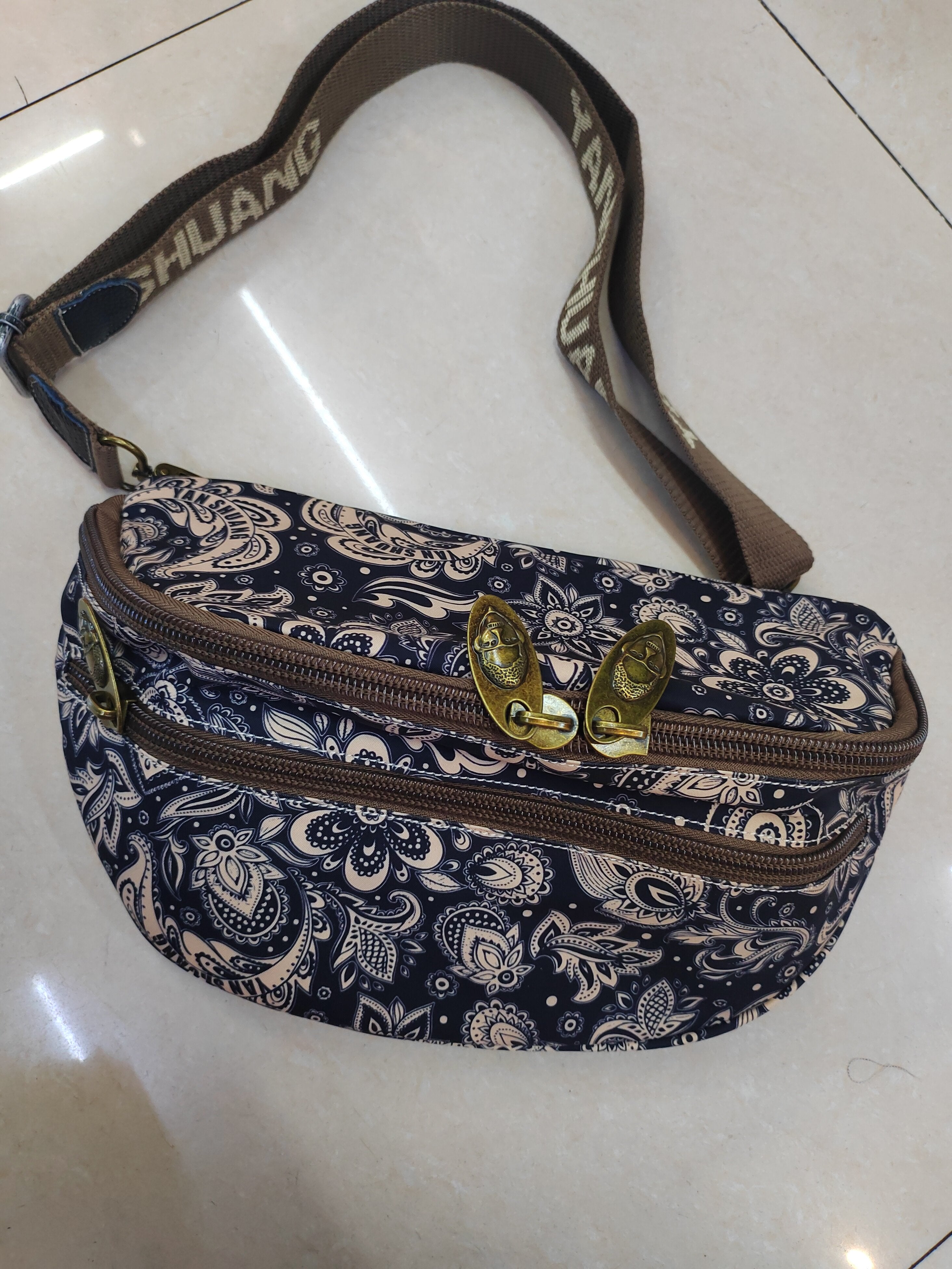 Original Fabric Bag, Chinese Trendy Fashion Casual Crossbody Chest Bag Waist Bag Dumpling Bag Women's Ultra-Light Bag