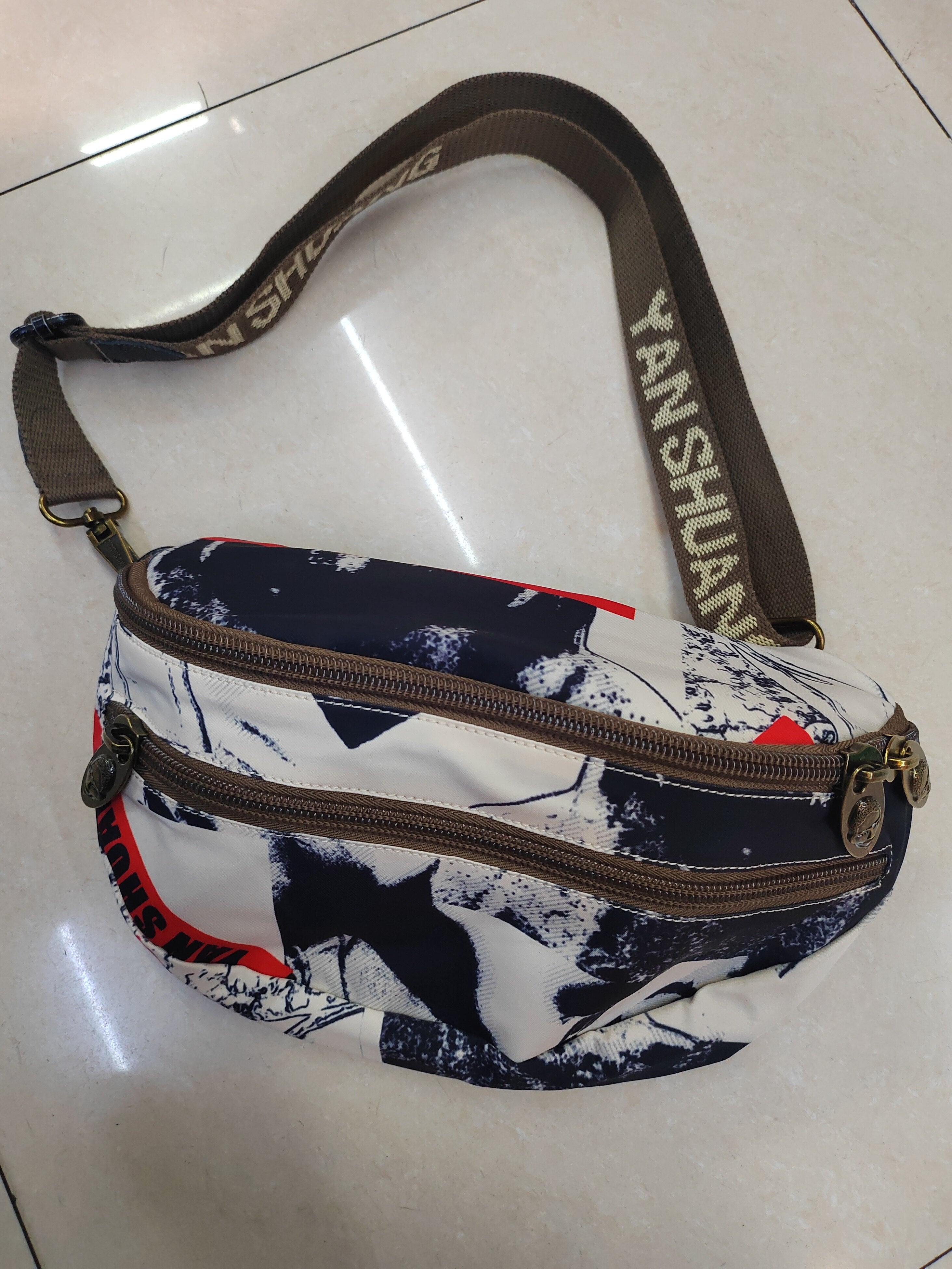 Original Fabric Bag, Chinese Trendy Fashion Casual Crossbody Chest Bag Waist Bag Dumpling Bag Women's Ultra-Light Bag