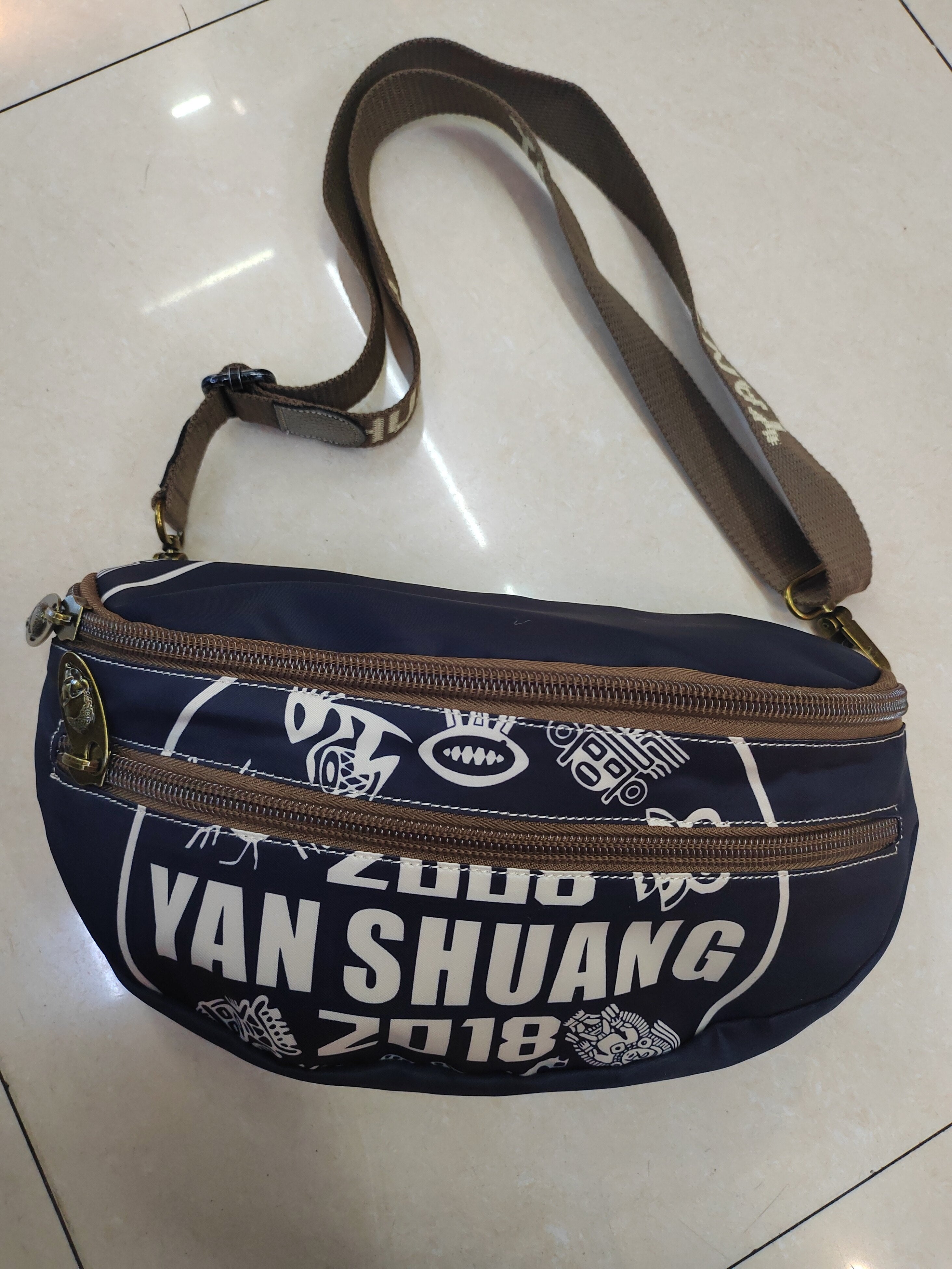 Original Fabric Bag, Chinese Trendy Fashion Casual Crossbody Chest Bag Waist Bag Dumpling Bag Women's Ultra-Light Bag